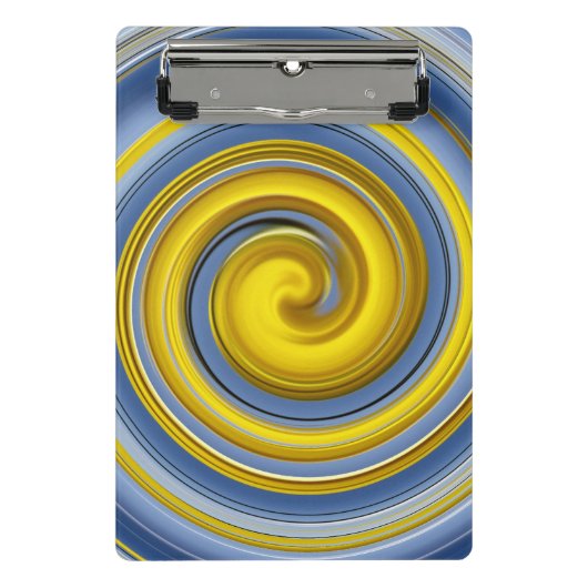 Gele en blauwe spiraal mini klembord (Voorkant)