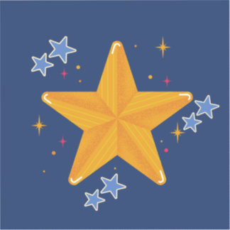 Gele en Blauwe Ster Stickers