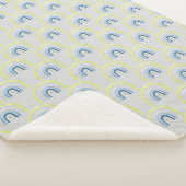Gele en blauwe sterren en Rainbows Baby Boy Sherpa Deken (3/4)