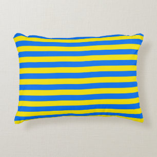 Gele en blauwe strepen accent kussen