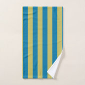gele en blauwe strepen bad handdoek (Handdoek)