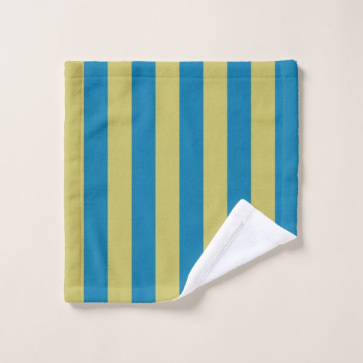 gele en blauwe strepen bad handdoek (Wasdoekje)