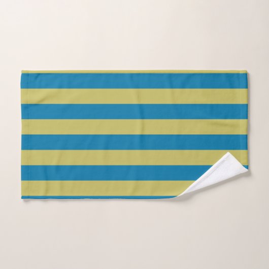 gele en blauwe strepen bad handdoek (Handdoek)