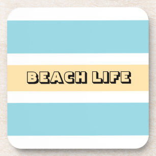 Gele en blauwe strepen bier onderzetter