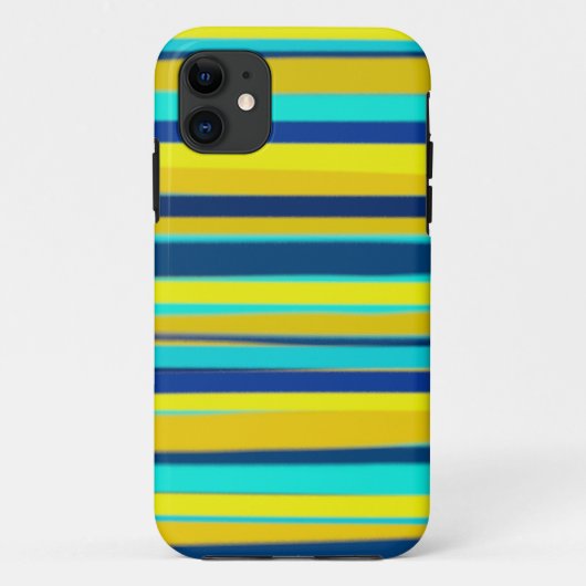 Gele en blauwe strepen grafische kunst Case-Mate iPhone case (Achterkant)