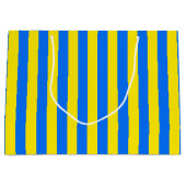 Gele en blauwe strepen groot cadeauzakje (Voorkant)