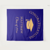 Gele en blauwe studiepoort wandkleed (Voorkant (horizontaal))