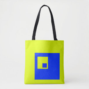 Gele en blauwe vierkanten draagtas