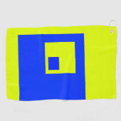 Gele en blauwe vierkanten golfhanddoek (Horizontaal)