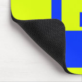 Gele en blauwe vierkanten muismat (Hoek)