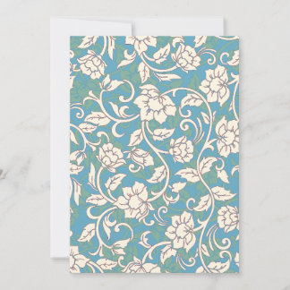 Gele en blauwe wervelende bloemen bedankkaart
