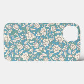 Gele en blauwe wervelende bloemen Case-Mate iPhone case (Achterkant (horizontaal))