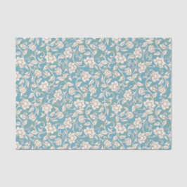 Gele en blauwe wervelende bloemen tissuepapier