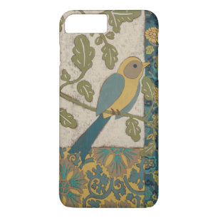 Gele en Blauwgroen Blauwe Vogel die op een Tak wor iPhone 8 Plus / 7 Plus Hoesje