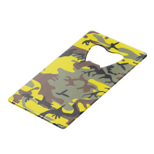 Gele en bruine camouflage, leger, leger kredietkaart flessenopener