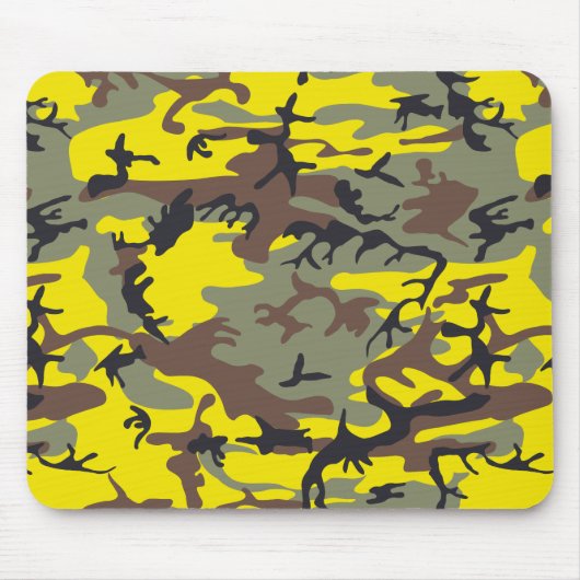 Gele en bruine camouflage, leger, leger muismat (Voorkant)