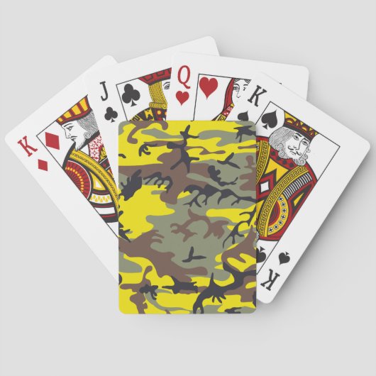 Gele en bruine camouflage, leger, leger pokerkaarten (Achterkant)