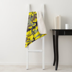 Gele en bruine camouflage, leger, leger sherpa deken