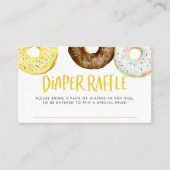 Gele en Chocolade Sprinkle Donuts Luier Raffle Informatiekaartje (Voorkant)