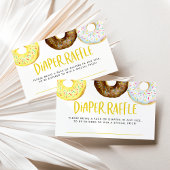 Gele en Chocolade Sprinkle Donuts Luier Raffle Informatiekaartje