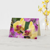 Gele en Fushia orchidee Kaart (Gele Bloem)