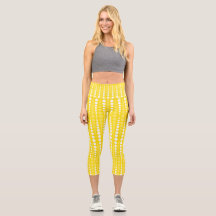 Gele en gele polka stip hoge taille capri