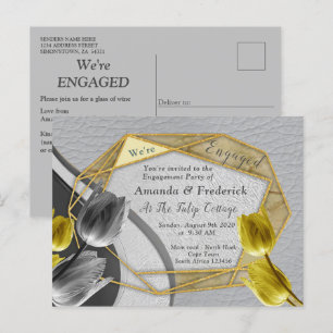 Gele en gele tulpen op textuur. uitnodiging briefkaart