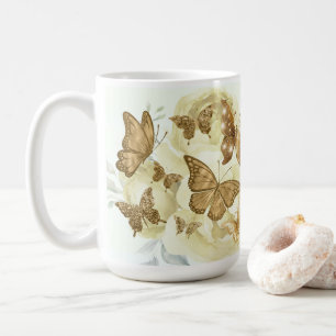Gele en Gouden Vlinder koffiemok