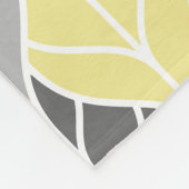 Gele en grijze bladeren fleece deken (Hoek)