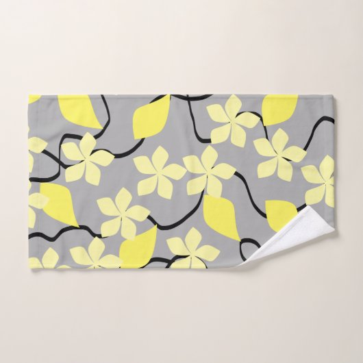 Gele en grijze bloemen. Floral Pattern. Handdoek (Handdoek)