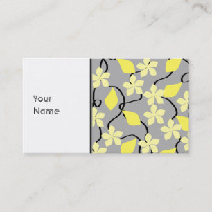 Gele en grijze bloemen. Floral Pattern. Visitekaartje