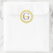 Gele en grijze monogram Stickers en envelopsluitin (Tas)