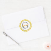 Gele en grijze monogram Stickers en envelopsluitin (Envelop)