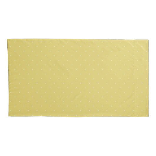 Gele en grijze poka dots en stripes, monogrammen kussensloop (Achterkant-Rechts)