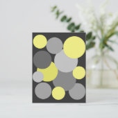 Gele en grijze pokadots briefkaart (Staand voorkant)