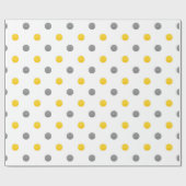 Gele en grijze pokadots cadeaupapier (Vlak)