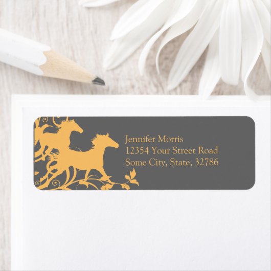 Gele en grijze wilde paarden etiket (Insitu)