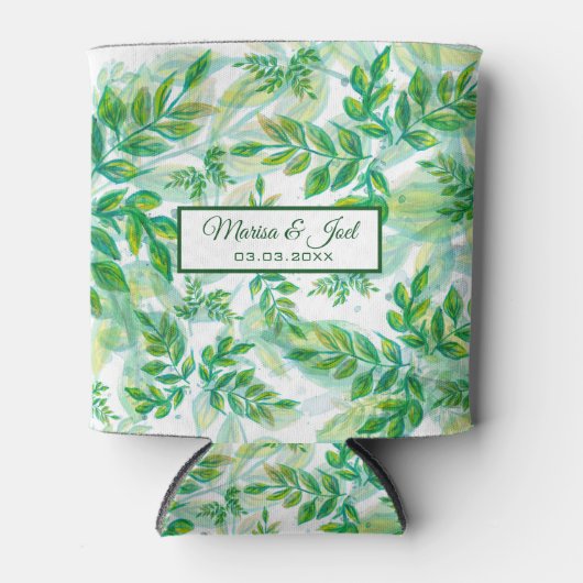 Gele en groene bladeren blikjeskoeler (Voorkant)