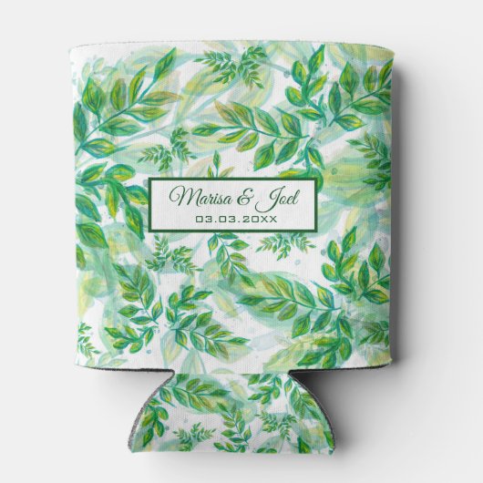 Gele en groene bladeren blikjeskoeler (Achterkant)