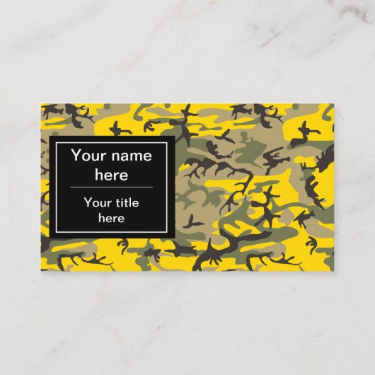 Gele en groene camouflage, leger, leger visitekaartje (Achterkant)