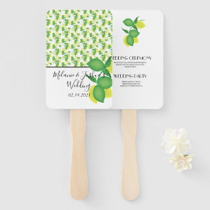 Gele en Groene Citroen Limoen Bruiloft Handwaaier