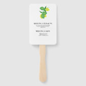 Gele en Groene Citroen Limoen Bruiloft Handwaaier (Achterkant)