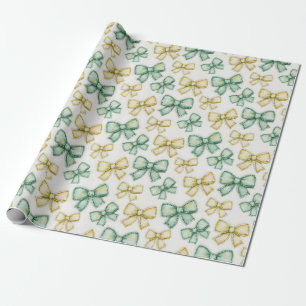 Gele en groene Coquette strikken nieuwe babyshower Cadeaupapier