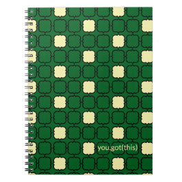 Gele en groene klaver aanmoediging notitieboek
