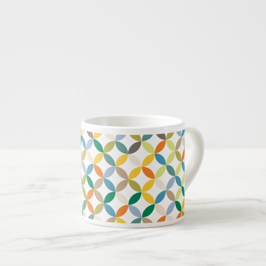 Gele en groene kleurrijke koffieespresso-mok espresso kop (Voorkant rechts)