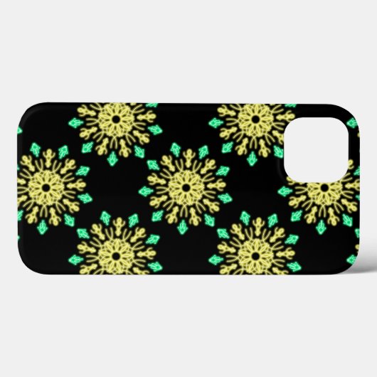 Gele en groene neonbloem Hoesje-Mate iPhone case (Achterkant (horizontaal))