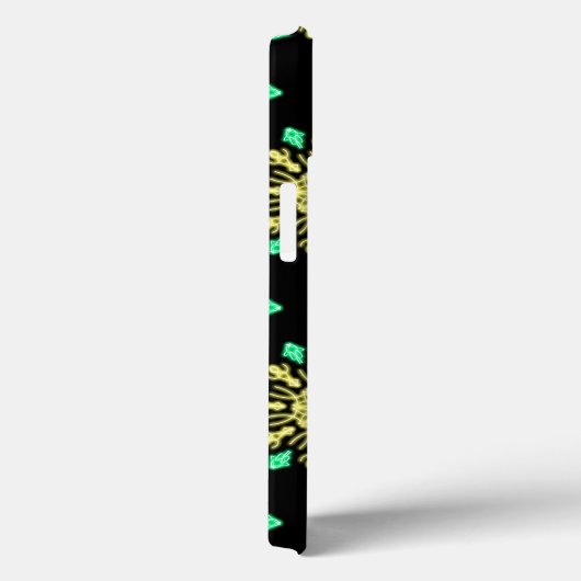 Gele en groene neonbloem Hoesje-Mate iPhone case (Achterkant / Rechts)