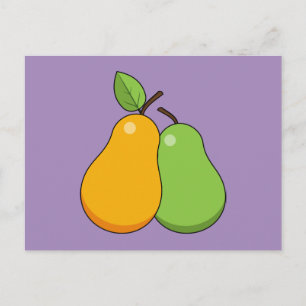 Gele en groene peren briefkaart