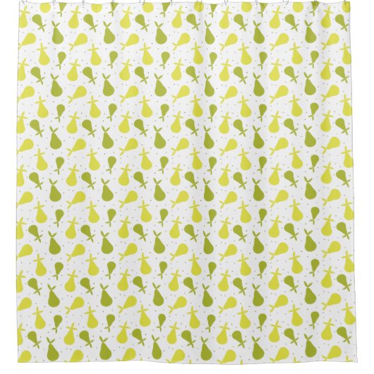 Gele en groene peren Polka Dot Pattern Douchegordijn (Voorkant)