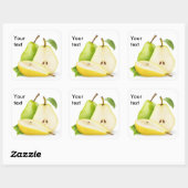 Gele en groene peren vierkante sticker (Vel)